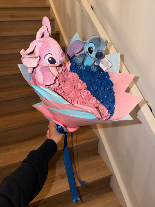 Character Plush Glitter Rose Bouquet – Heart or Round – photo 2