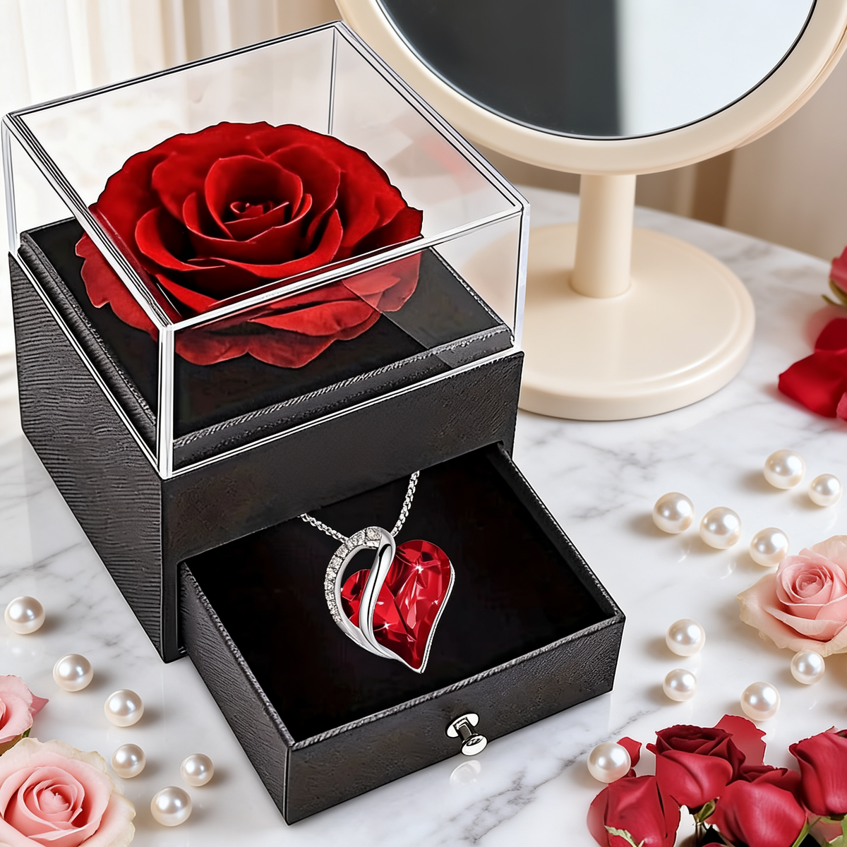 Eternal Rose Jewellery Box with Necklace | For Hers Truly