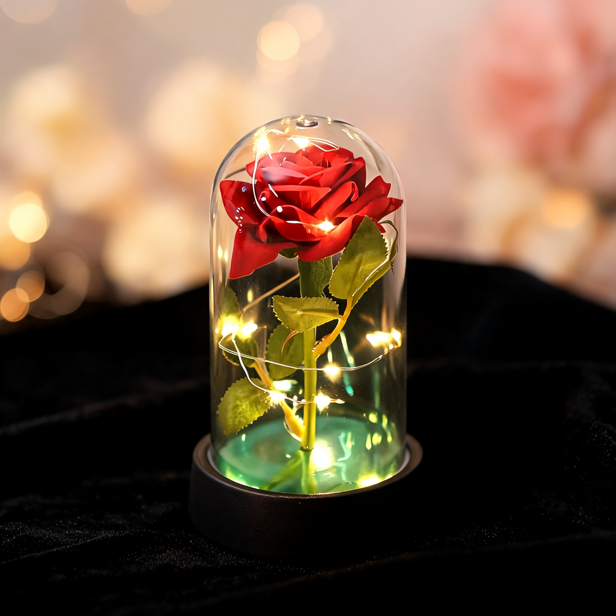 Gold Foil Rose LED Glass Dome | For Hers Truly