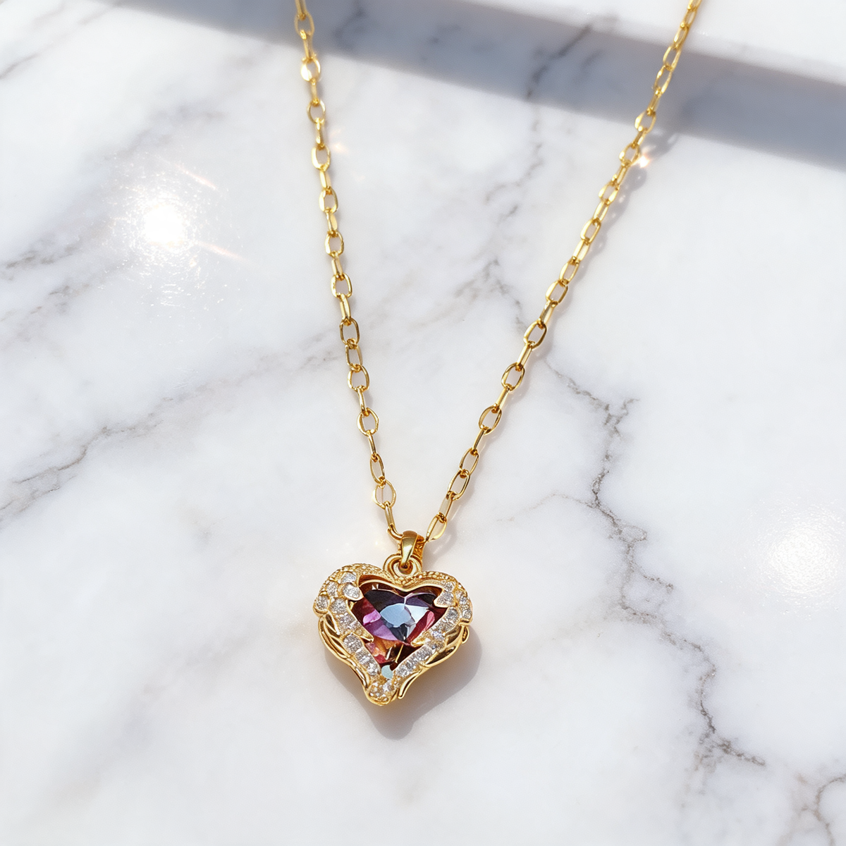 Crystal Heart Pendant Necklace | For Hers Truly